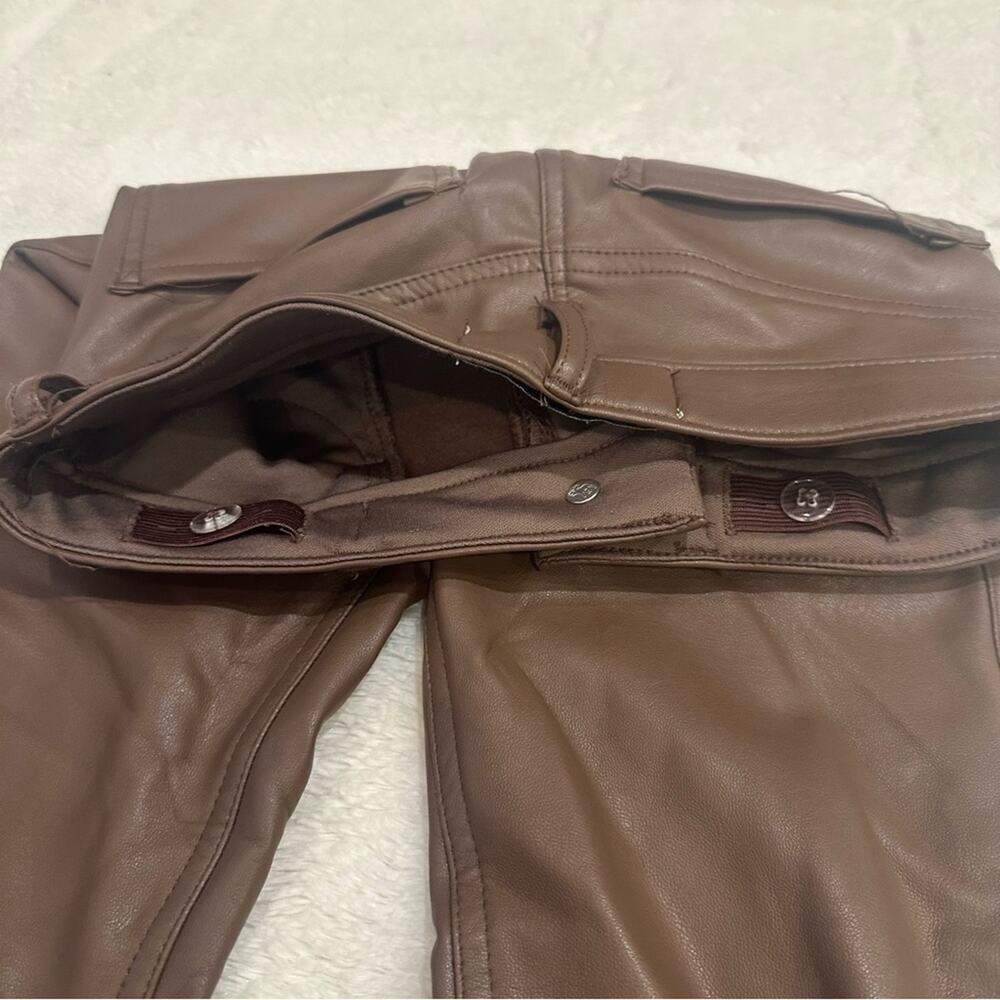 Abercrombie & Fitch Brown vegan leather pants sz 9/10 - Picture 6 of 6